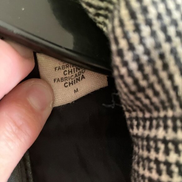 Levi's Women Houndstooth Cocoon Long Wool Blazer Jacket Size Medium Black FA EXC - Picture 8 of 12